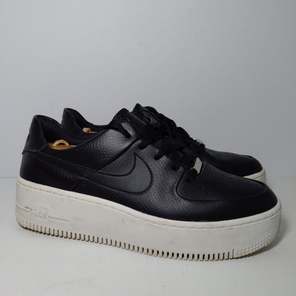 Nike Air Force 1 Sage Low Shoes Womens Size 8.5 Black White Platform AR5339-002